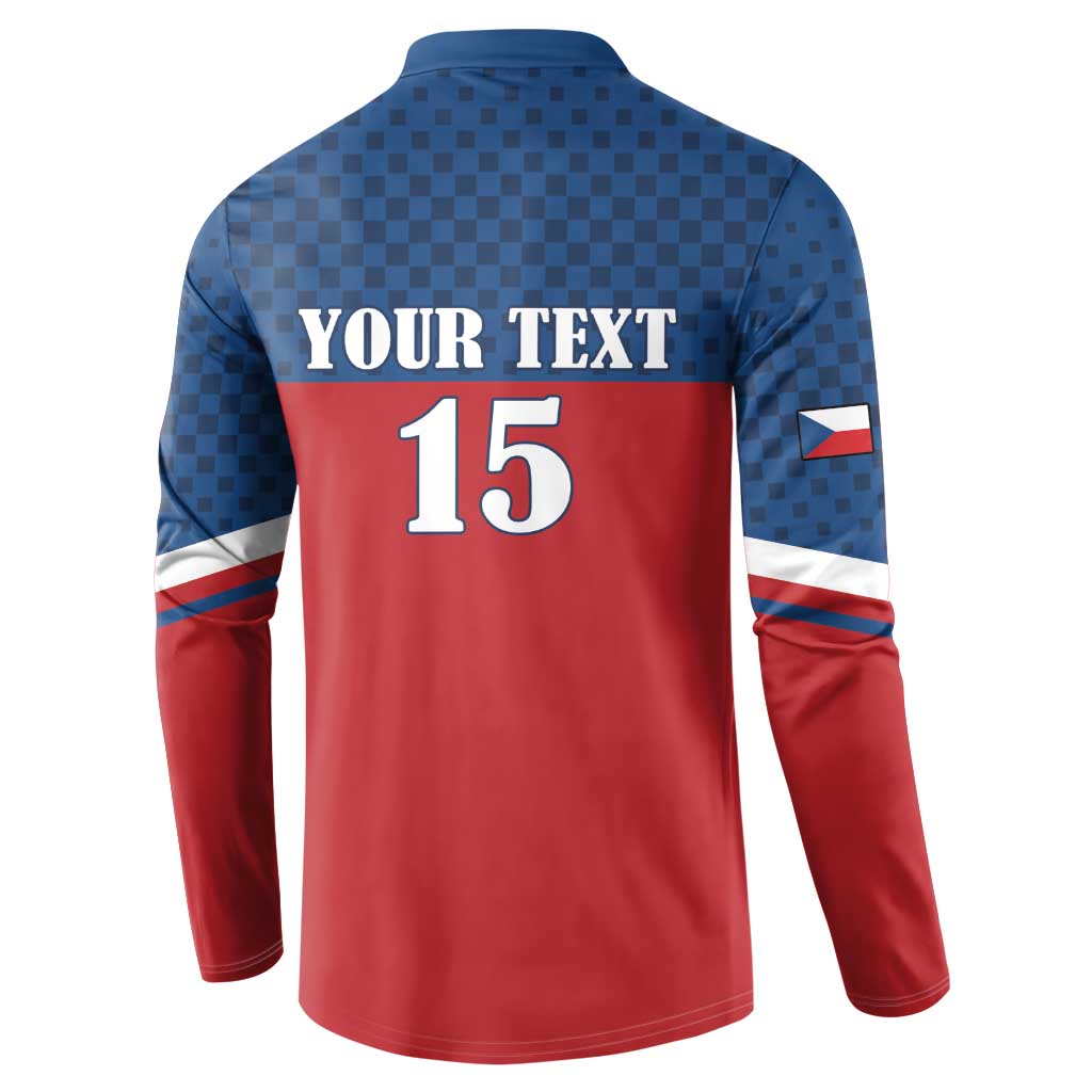 Custom Czech Ice Hockey 2026 Button Sweatshirt Never Backs Down