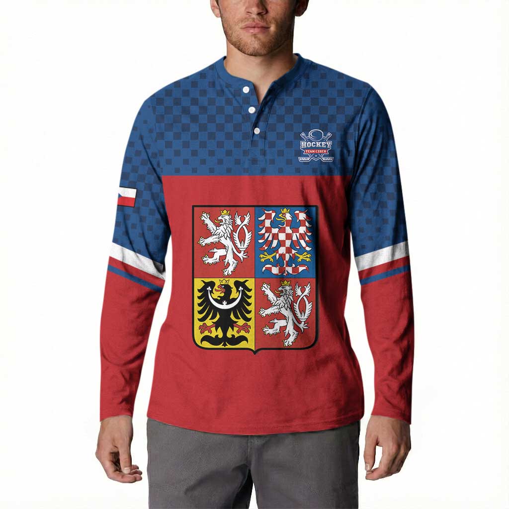 Custom Czech Ice Hockey 2026 Button Sweatshirt Never Backs Down
