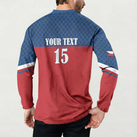 Custom Czech Ice Hockey 2026 Button Sweatshirt Never Backs Down