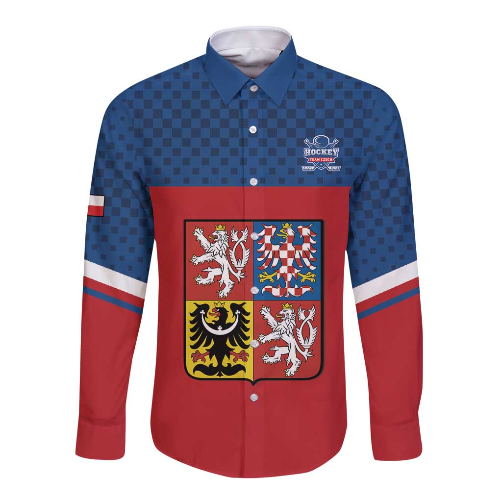Custom Czech Ice Hockey 2026 Long Sleeve Button Shirt Never Backs Down