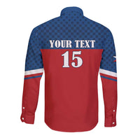 Custom Czech Ice Hockey 2026 Long Sleeve Button Shirt Never Backs Down