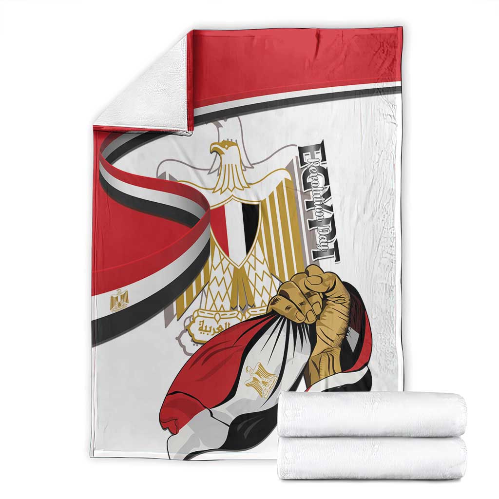 Egypt Revolution Day Blanket Coat Of Arms With Flag