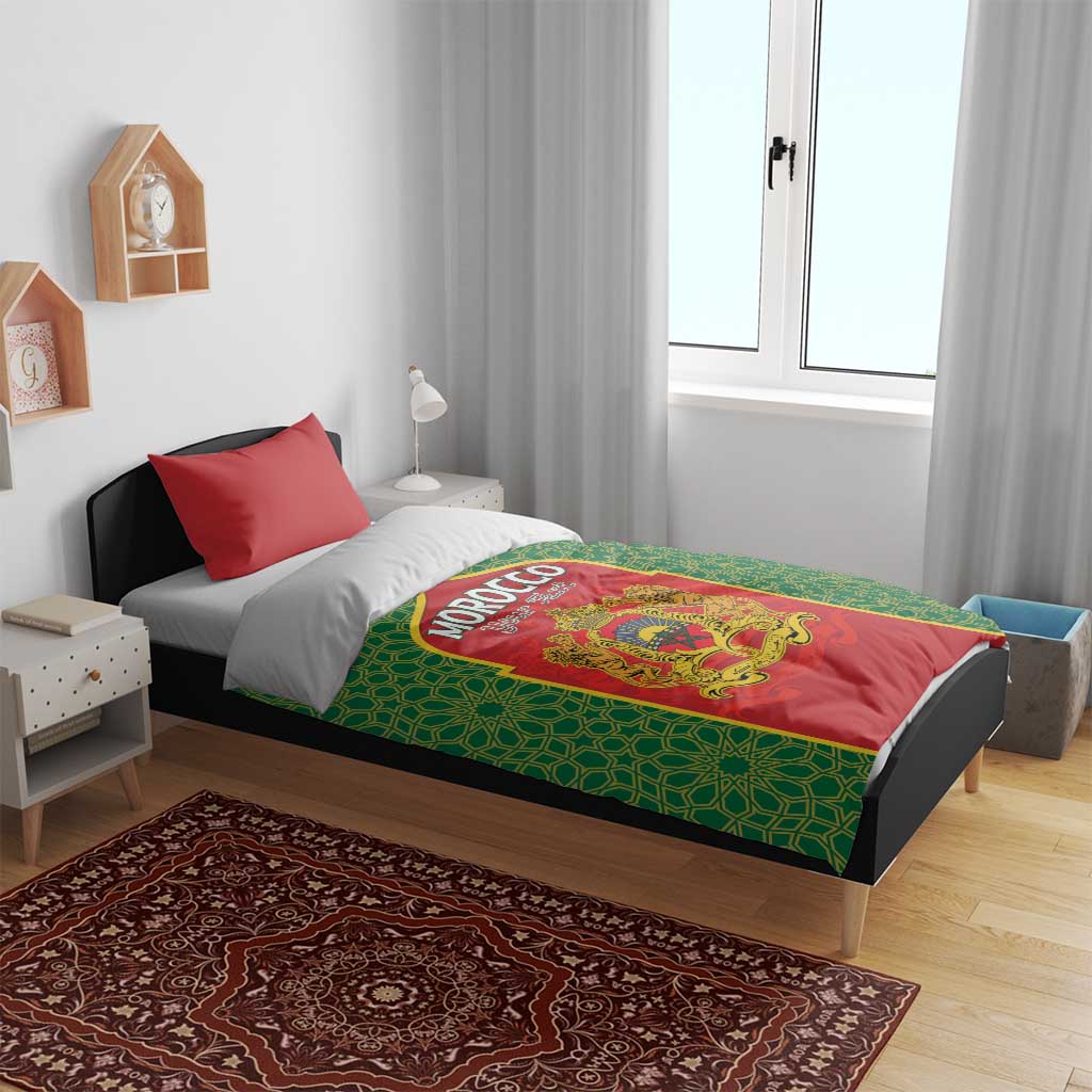 Personalized Morocco Throne Day Bedding Set King Lion Coat Of Arms