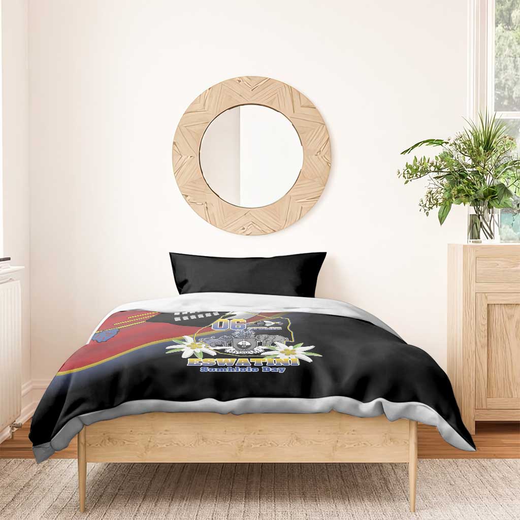 Eswatini Independece Day Bedding Set Coat Of Arms With Map - Wonder Print Shop