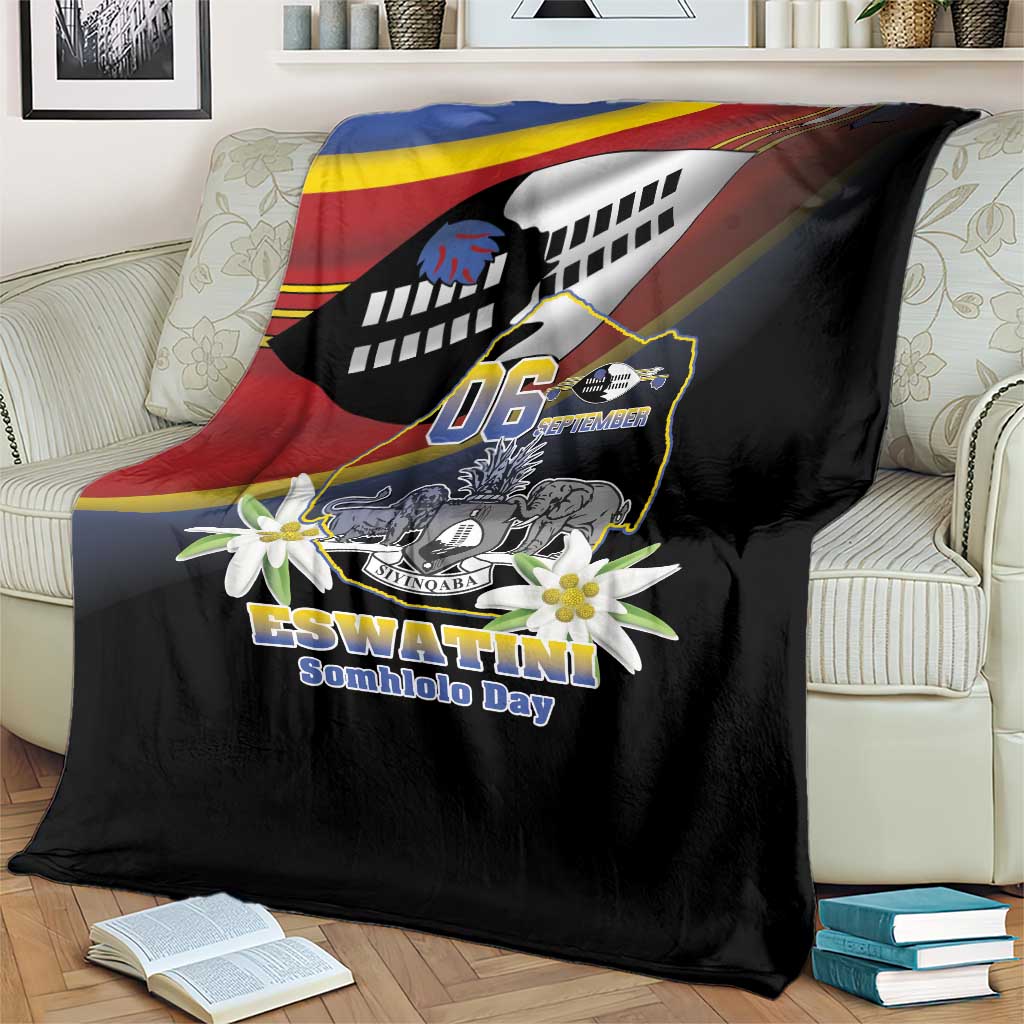 Eswatini Independece Day Blanket Coat Of Arms With Map - Wonder Print Shop