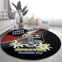 Eswatini Independece Day Round Carpet Coat Of Arms With Map - Wonder Print Shop