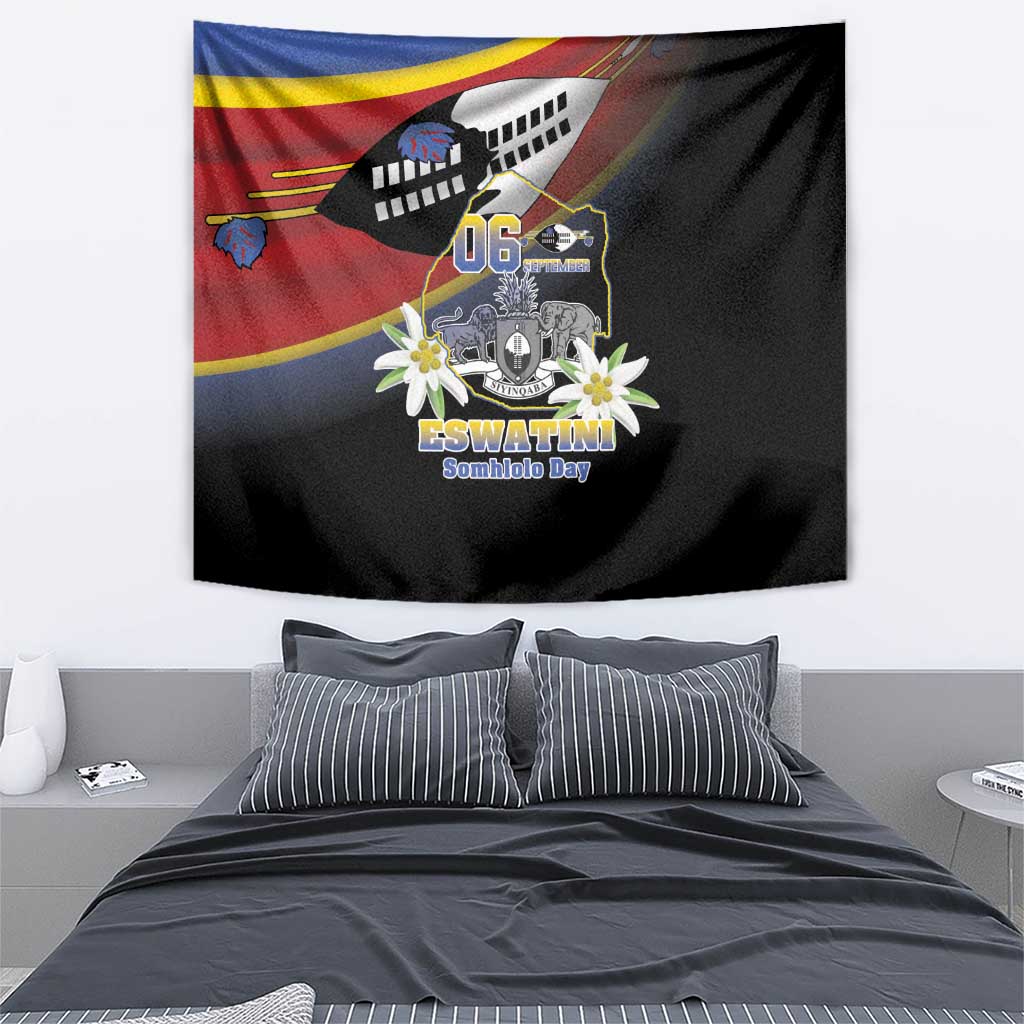 Eswatini Independece Day Tapestry Coat Of Arms With Map - Wonder Print Shop