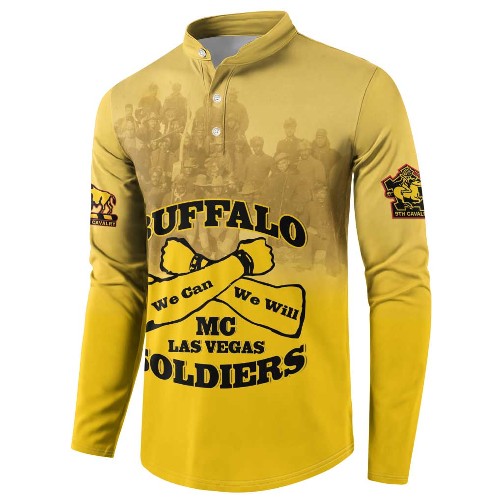 Personalized African American Buffalo Soldier Button Sweatshirt We Can We Will - Yellow - Wonder Print Shop
