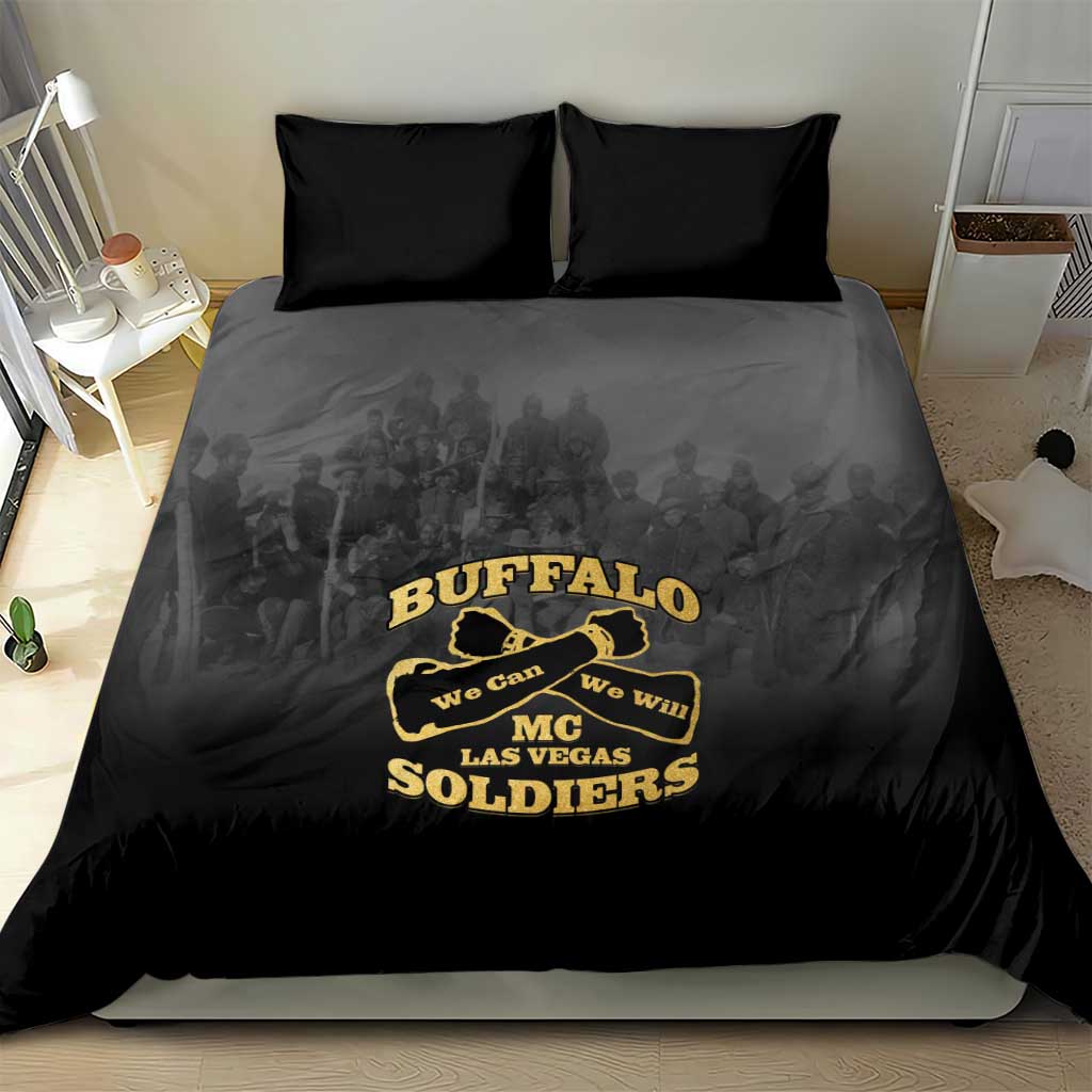African American Buffalo Soldier Bedding Set We Can We Will - Black - Wonder Print Shop