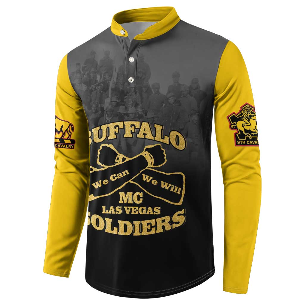 Personalized African American Buffalo Soldier Button Sweatshirt We Can We Will - Black - Wonder Print Shop
