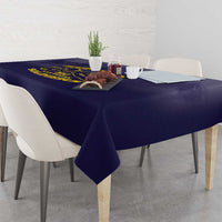 African American Buffalo Soldier Tablecloth We Can We Will - Navy Blue - Wonder Print Shop
