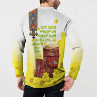 Ethiopian Enkutatash Button Sweatshirt Kebero Drum With Adey Abeba Flower - Wonder Print Shop