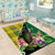 Personalised Dominica Independence Day Area Rug Sisserou Parrot With Tropical Flowers