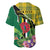 Personalised Dominica Independence Day Baseball Jersey Sisserou Parrot With Tropical Flowers - Wonder Print Shop