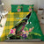 Personalised Dominica Independence Day Bedding Set Sisserou Parrot With Tropical Flowers - Wonder Print Shop