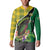 Personalised Dominica Independence Day Button Sweatshirt Sisserou Parrot With Tropical Flowers - Wonder Print Shop