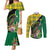 Personalised Dominica Independence Day Couples Matching Mermaid Dress and Long Sleeve Button Shirt Sisserou Parrot With Tropical Flowers