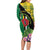 Personalised Dominica Independence Day Family Matching Long Sleeve Bodycon Dress and Hawaiian Shirt Sisserou Parrot With Tropical Flowers - Wonder Print Shop