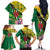 Personalised Dominica Independence Day Family Matching Off The Shoulder Long Sleeve Dress and Hawaiian Shirt Sisserou Parrot With Tropical Flowers - Wonder Print Shop