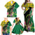 Personalised Dominica Independence Day Family Matching Off Shoulder Maxi Dress and Hawaiian Shirt Sisserou Parrot With Tropical Flowers - Wonder Print Shop