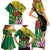 Personalised Dominica Independence Day Family Matching Short Sleeve Bodycon Dress and Hawaiian Shirt Sisserou Parrot With Tropical Flowers - Wonder Print Shop