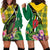 Personalised Dominica Independence Day Hoodie Dress Sisserou Parrot With Tropical Flowers - Wonder Print Shop