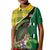 Personalised Dominica Independence Day Kid Polo Shirt Sisserou Parrot With Tropical Flowers - Wonder Print Shop