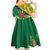 Personalised Dominica Independence Day Kid Short Sleeve Dress Sisserou Parrot With Tropical Flowers - Wonder Print Shop