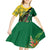 Personalised Dominica Independence Day Kid Short Sleeve Dress Sisserou Parrot With Tropical Flowers - Wonder Print Shop