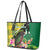 Personalised Dominica Independence Day Leather Tote Bag Sisserou Parrot With Tropical Flowers - Wonder Print Shop