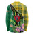 Personalised Dominica Independence Day Long Sleeve Shirt Sisserou Parrot With Tropical Flowers - Wonder Print Shop