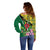 Personalised Dominica Independence Day Off Shoulder Sweater Sisserou Parrot With Tropical Flowers - Wonder Print Shop