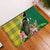 Personalised Dominica Independence Day Rubber Doormat Sisserou Parrot With Tropical Flowers - Wonder Print Shop