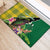 Personalised Dominica Independence Day Rubber Doormat Sisserou Parrot With Tropical Flowers - Wonder Print Shop