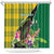 Personalised Dominica Independence Day Shower Curtain Sisserou Parrot With Tropical Flowers