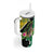 Personalised Dominica Independence Day Tumbler With Handle Sisserou Parrot With Tropical Flowers - Wonder Print Shop