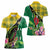 Personalised Dominica Independence Day Women Polo Shirt Sisserou Parrot With Tropical Flowers - Wonder Print Shop