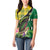 Personalised Dominica Independence Day Women Polo Shirt Sisserou Parrot With Tropical Flowers - Wonder Print Shop