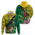 Personalised Dominica Independence Day Zip Hoodie Sisserou Parrot With Tropical Flowers - Wonder Print Shop