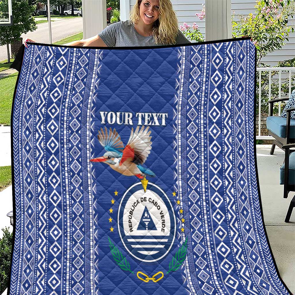 Personalised Cape Verde Quilt Grey Headed Kingfisher - Coat Of Arms - Wonder Print Shop