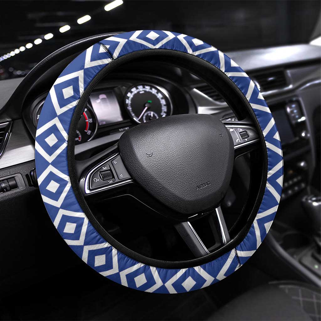 Cape Verde Steering Wheel Cover Grey Headed Kingfisher - Coat Of Arms - Wonder Print Shop