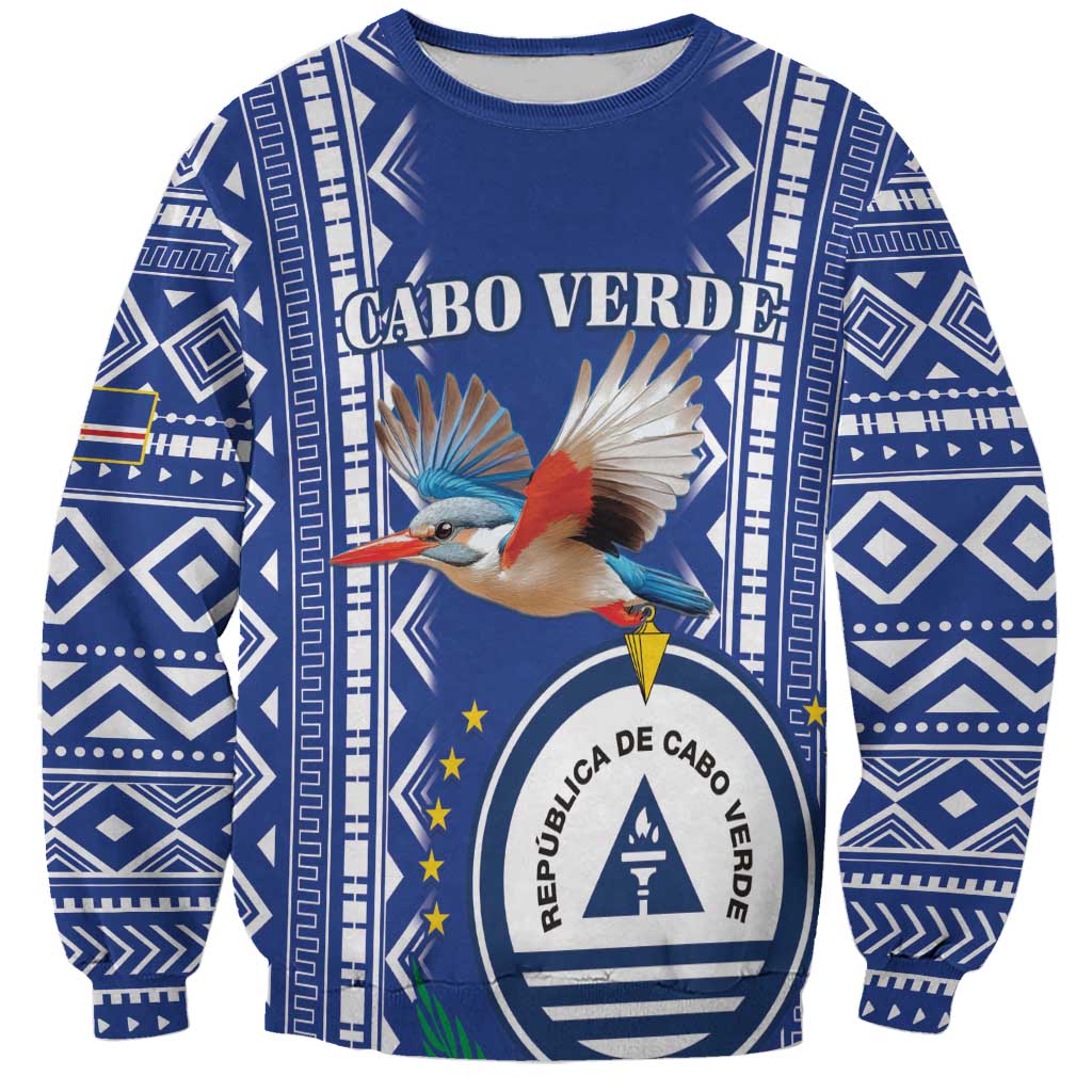 Personalised Cape Verde Sweatshirt Grey Headed Kingfisher - Coat Of Arms - Wonder Print Shop