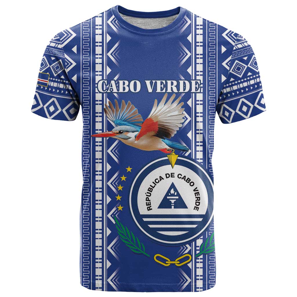 Personalised Cape Verde T Shirt Grey Headed Kingfisher - Coat Of Arms - Wonder Print Shop