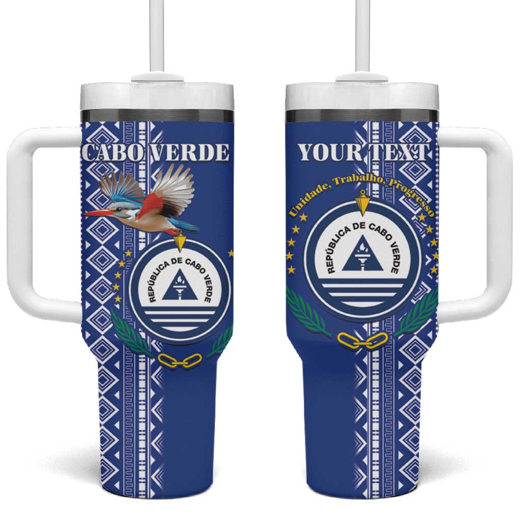 Personalised Cape Verde Tumbler With Handle Grey Headed Kingfisher - Coat Of Arms - Wonder Print Shop