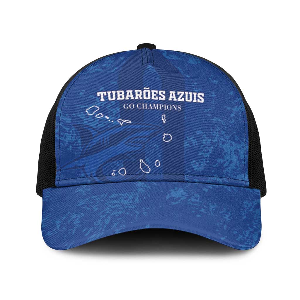 Cape Verde Football Baseball Net Cap Go Champions Tubaroes Azuis - Wonder Print Shop
