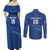 Custom Cape Verde Football Couples Matching Off Shoulder Maxi Dress and Long Sleeve Button Shirt Go Champions Tubaroes Azuis - Wonder Print Shop