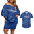 Custom Cape Verde Football Couples Matching Off Shoulder Short Dress and Hawaiian Shirt Go Champions Tubaroes Azuis - Wonder Print Shop