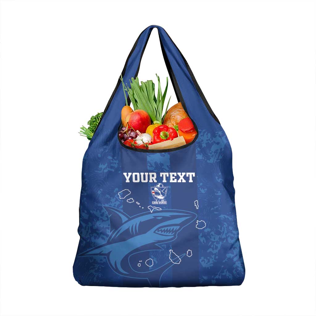 Custom Cape Verde Football Grocery Bag Go Champions Tubaroes Azuis