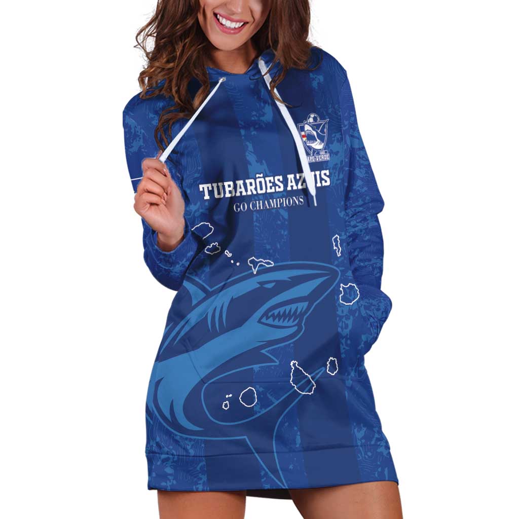 Custom Cape Verde Football Hoodie Dress Go Champions Tubaroes Azuis