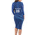 Custom Cape Verde Football Long Sleeve Bodycon Dress Go Champions Tubaroes Azuis - Wonder Print Shop